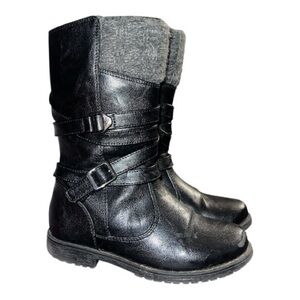 Luli Fama Black Kids Boots with Gray Lining